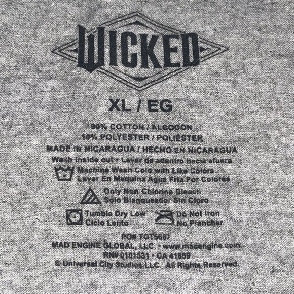 Wicked Womens Musical Theater Graphic Shirt Witch Princess Design Size XL - Picture 6 of 8